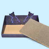 Maxbell Cat Scratch Pad with Box Interactive Toy Couch for Furniture Protection Blue