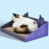 Maxbell Cat Scratch Pad with Box Interactive Toy Couch for Furniture Protection Blue