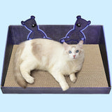Maxbell Cat Scratch Pad with Box Interactive Toy Couch for Furniture Protection Blue