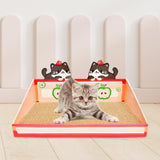 Maxbell Cat Scratch Pad with Box Interactive Toy Couch for Furniture Protection Red
