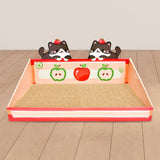 Maxbell Cat Scratch Pad with Box Interactive Toy Couch for Furniture Protection Red