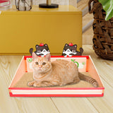 Maxbell Cat Scratch Pad with Box Interactive Toy Couch for Furniture Protection Red