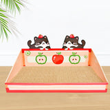 Maxbell Cat Scratch Pad with Box Interactive Toy Couch for Furniture Protection Red