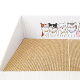 Maxbell Cat Scratch Pad with Box Interactive Toy Couch for Furniture Protection White