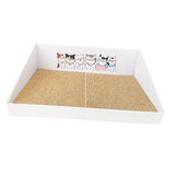 Maxbell Cat Scratch Pad with Box Interactive Toy Couch for Furniture Protection White
