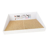Maxbell Cat Scratch Pad with Box Interactive Toy Couch for Furniture Protection White