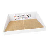 Maxbell Cat Scratch Pad with Box Interactive Toy Couch for Furniture Protection White