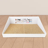 Maxbell Cat Scratch Pad with Box Interactive Toy Couch for Furniture Protection White