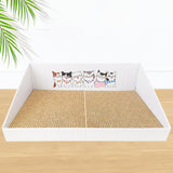 Maxbell Cat Scratch Pad with Box Interactive Toy Couch for Furniture Protection White