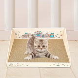 Maxbell Cat Scratch Pad with Box Interactive Toy Couch for Furniture Protection Brown