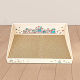 Maxbell Cat Scratch Pad with Box Interactive Toy Couch for Furniture Protection Brown