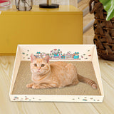 Maxbell Cat Scratch Pad with Box Interactive Toy Couch for Furniture Protection Brown