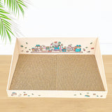 Maxbell Cat Scratch Pad with Box Interactive Toy Couch for Furniture Protection Brown
