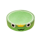 Maxbell Cat Scratcher Pad Bed Durable Round Interactive Toy Lounge Indoor for Kitten frog