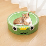 Maxbell Cat Scratcher Pad Bed Durable Round Interactive Toy Lounge Indoor for Kitten frog