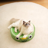 Maxbell Cat Scratcher Pad Bed Durable Round Interactive Toy Lounge Indoor for Kitten frog