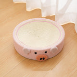 Maxbell Cat Scratcher Pad Bed Durable Round Interactive Toy Lounge Indoor for Kitten piggy