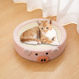 Maxbell Cat Scratcher Pad Bed Durable Round Interactive Toy Lounge Indoor for Kitten piggy