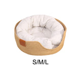 Maxbell Hand Woven Rattan Cat Beds Sofa Breathable Lightweight Washable for Rest S