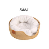 Maxbell Hand Woven Rattan Cat Beds Sofa Breathable Lightweight Washable for Rest S