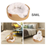 Maxbell Hand Woven Rattan Cat Beds Sofa Breathable Lightweight Washable for Rest S