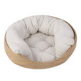 Maxbell Hand Woven Rattan Cat Beds Sofa Breathable Lightweight Washable for Rest S