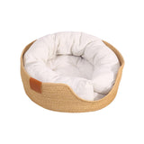 Maxbell Hand Woven Rattan Cat Beds Sofa Breathable Lightweight Washable for Rest S