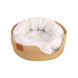 Maxbell Hand Woven Rattan Cat Beds Sofa Breathable Lightweight Washable for Rest S