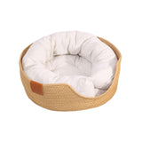 Maxbell Hand Woven Rattan Cat Beds Sofa Breathable Lightweight Washable for Rest S