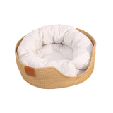 Maxbell Hand Woven Rattan Cat Beds Sofa Breathable Lightweight Washable for Rest S