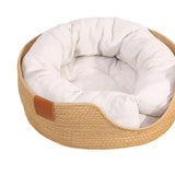 Maxbell Hand Woven Rattan Cat Beds Sofa Breathable Lightweight Washable for Rest S