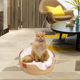 Maxbell Hand Woven Rattan Cat Beds Sofa Breathable Lightweight Washable for Rest M