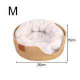 Maxbell Hand Woven Rattan Cat Beds Sofa Breathable Lightweight Washable for Rest M