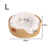 Maxbell Hand Woven Rattan Cat Beds Sofa Breathable Lightweight Washable for Rest L