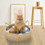 Maxbell Scratching Cat Bed with Removable Cushion Fittings Portable for Kitten Blue 40cm