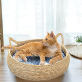 Maxbell Scratching Cat Bed with Removable Cushion Fittings Portable for Kitten Blue 40cm