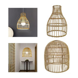 Maxbell Rattan Lampshade Handmade Decoration for Hanging Light, Floor Lamps Teahouse 18cm x 26cm