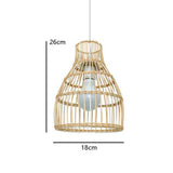 Maxbell Rattan Lampshade Handmade Decoration for Hanging Light, Floor Lamps Teahouse 18cm x 26cm