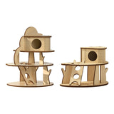 Maxbell Hamster Hideout House Guinea Pig Hut Cage Accessories Mouse Hideaway for Pet Two Layers