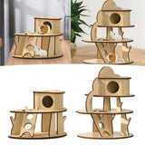 Maxbell Hamster Hideout House Guinea Pig Hut Cage Accessories Mouse Hideaway for Pet Two Layers