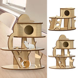 Maxbell Hamster Hideout House Guinea Pig Hut Cage Accessories Mouse Hideaway for Pet Two Layers