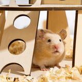 Maxbell Hamster Hideout House Guinea Pig Hut Cage Accessories Mouse Hideaway for Pet Two Layers