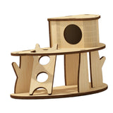 Maxbell Hamster Hideout House Guinea Pig Hut Cage Accessories Mouse Hideaway for Pet Two Layers