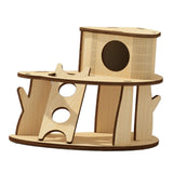 Maxbell Hamster Hideout House Guinea Pig Hut Cage Accessories Mouse Hideaway for Pet Two Layers