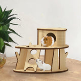 Maxbell Hamster Hideout House Guinea Pig Hut Cage Accessories Mouse Hideaway for Pet Two Layers