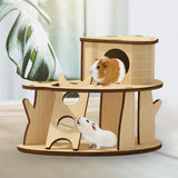 Maxbell Hamster Hideout House Guinea Pig Hut Cage Accessories Mouse Hideaway for Pet Two Layers