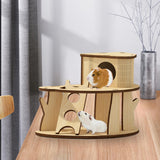 Maxbell Hamster Hideout House Guinea Pig Hut Cage Accessories Mouse Hideaway for Pet Two Layers