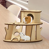 Maxbell Hamster Hideout House Guinea Pig Hut Cage Accessories Mouse Hideaway for Pet Two Layers