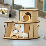 Maxbell Hamster Hideout House Guinea Pig Hut Cage Accessories Mouse Hideaway for Pet Two Layers