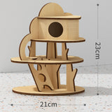 Maxbell Hamster Hideout House Guinea Pig Hut Cage Accessories Mouse Hideaway for Pet Three Layers